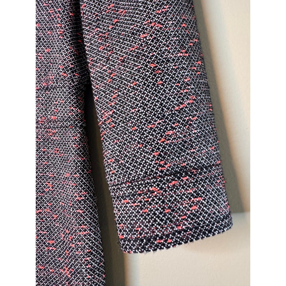 J.Crew Women 0P Petite Tweed Sheath Dress 3/4 Sleeve Wool Blend Pink Black White - Picture 3 of 9